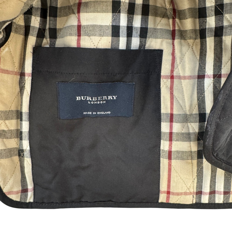 Men's Quilted Check Lined Jacket Black Size S