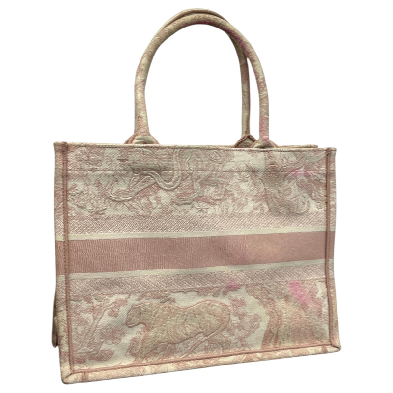 Women's Toile de Jouy Book Tote Handbag Pink
