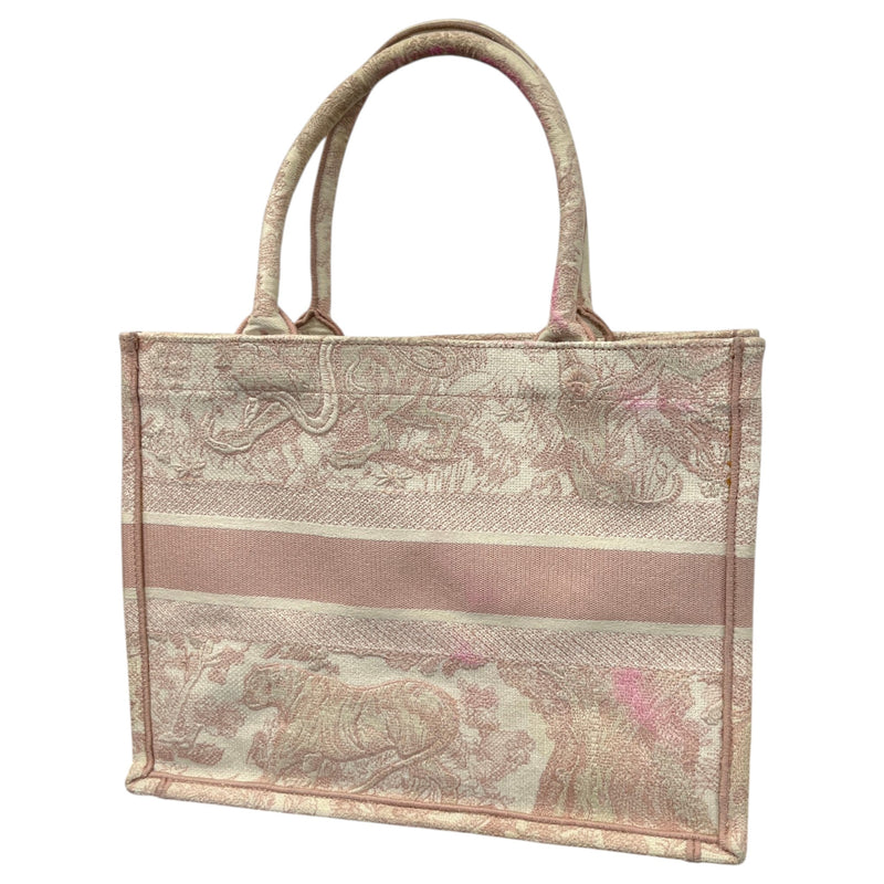 Women's Toile de Jouy Book Tote Handbag Pink