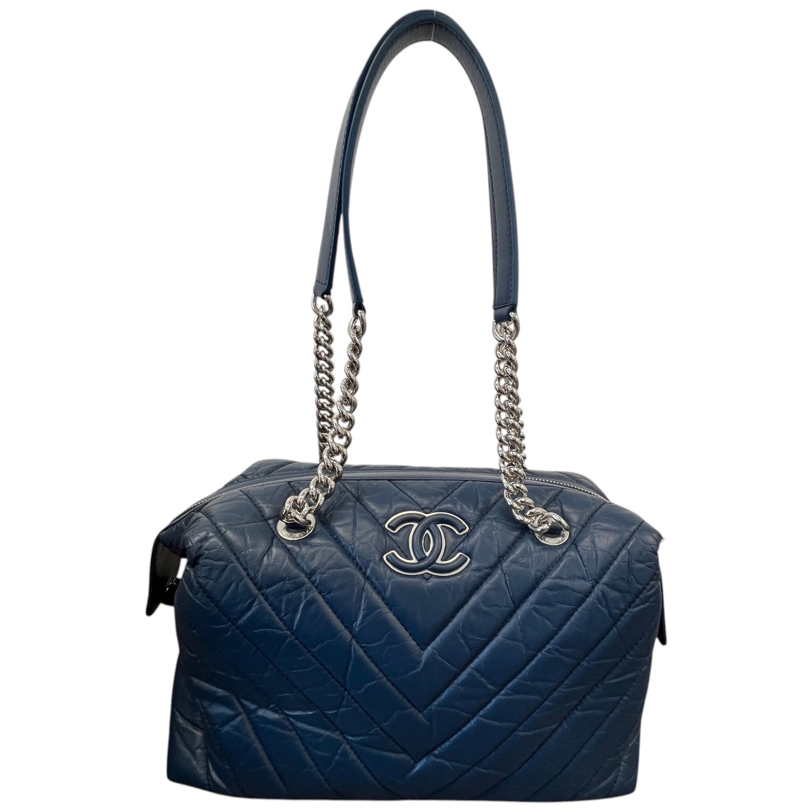 Women's Large Chevron Soft Bowling Bag Blue - Photo 1