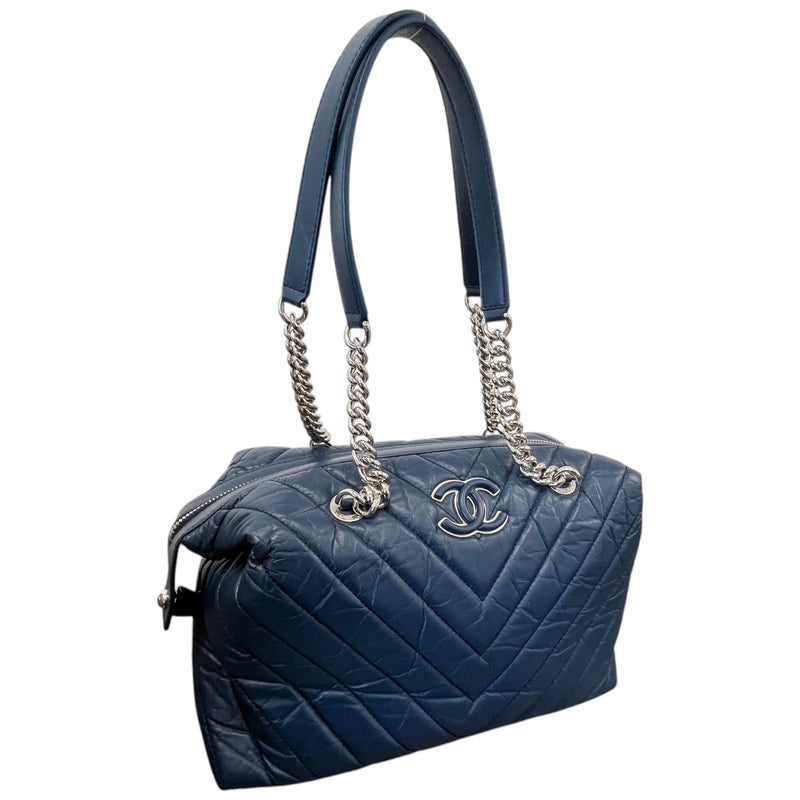 Women's Large Chevron Soft Bowling Bag Blue