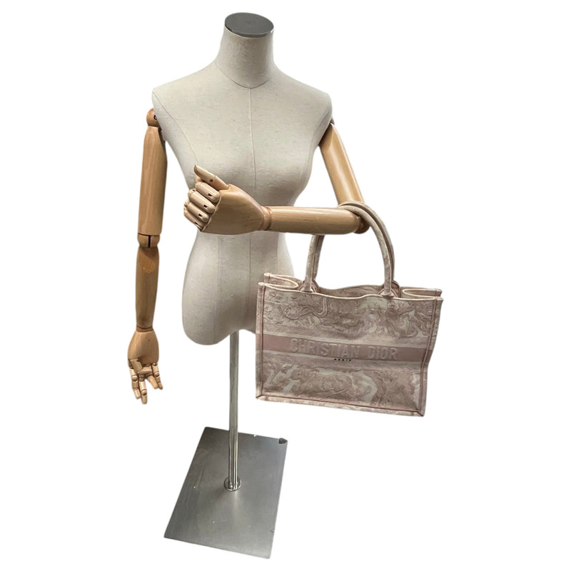 Women's Toile de Jouy Book Tote Handbag Pink