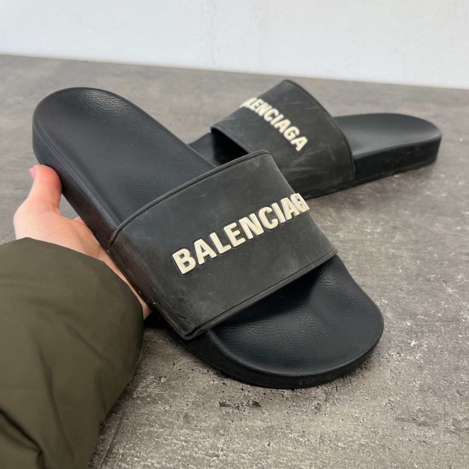 Men's Logo Slides Black Size EU 40 / UK 6 - Photo 11