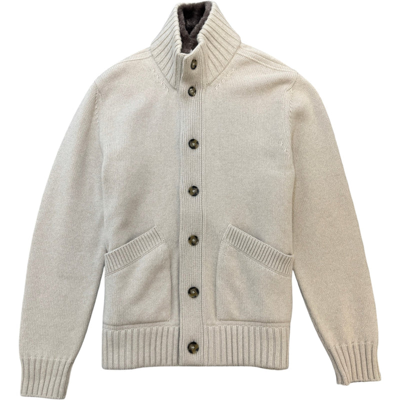 Men's Parksville Baby Cashmere Mink Fur Cardigan Beige Size XL