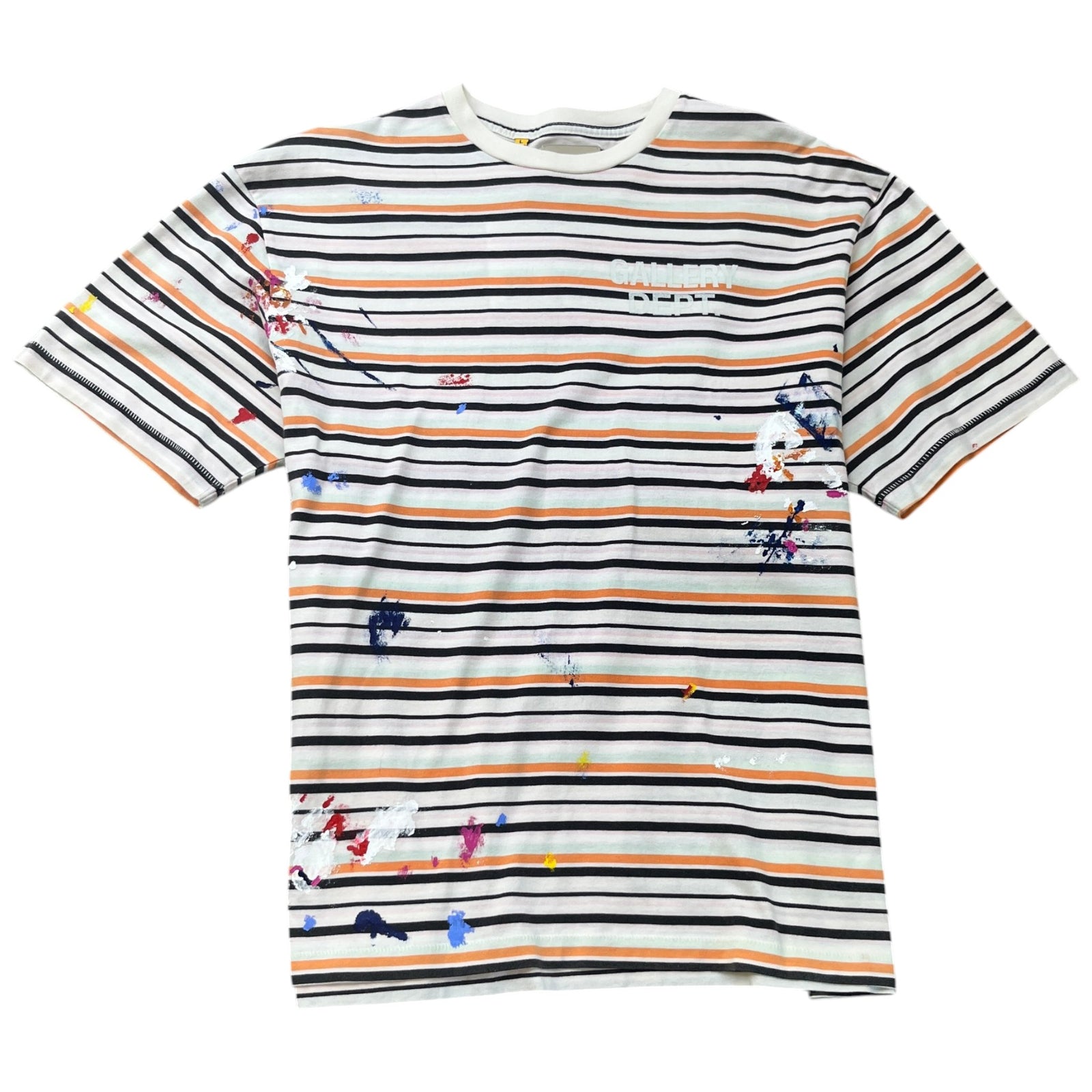 Men's Nelson Striped T-Shirt Cream Size L - Photo 1