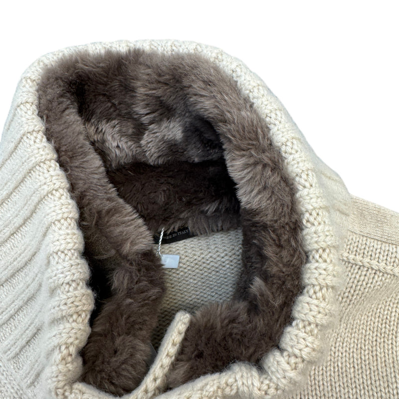 Men's Parksville Baby Cashmere Mink Fur Cardigan Beige Size XL