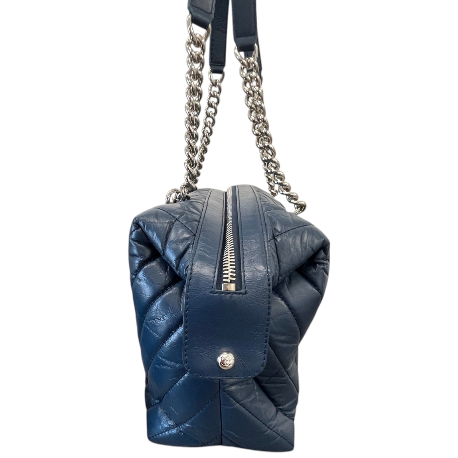 Women's Large Chevron Soft Bowling Bag Blue - Photo 6