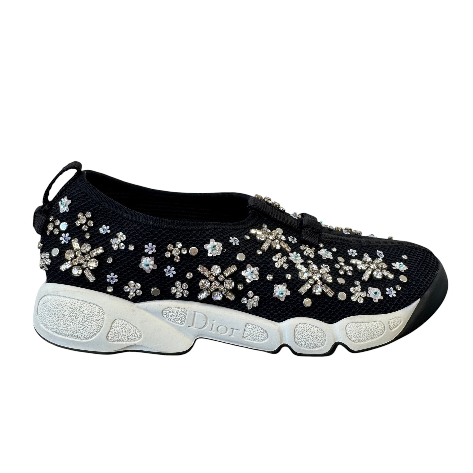 Women's Embellished Low Trainers Black Size EU 36.5 / UK 3.5 - Photo 1