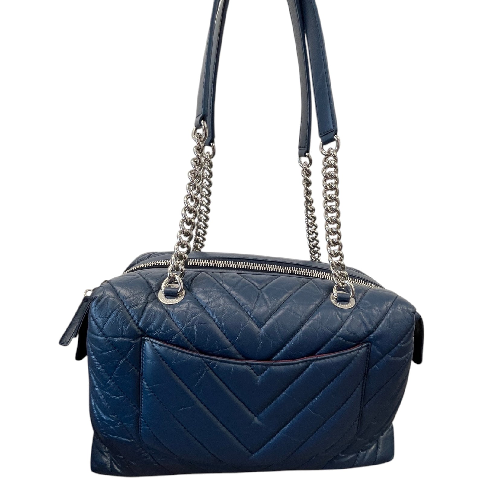 Women's Large Chevron Soft Bowling Bag Blue - Photo 3