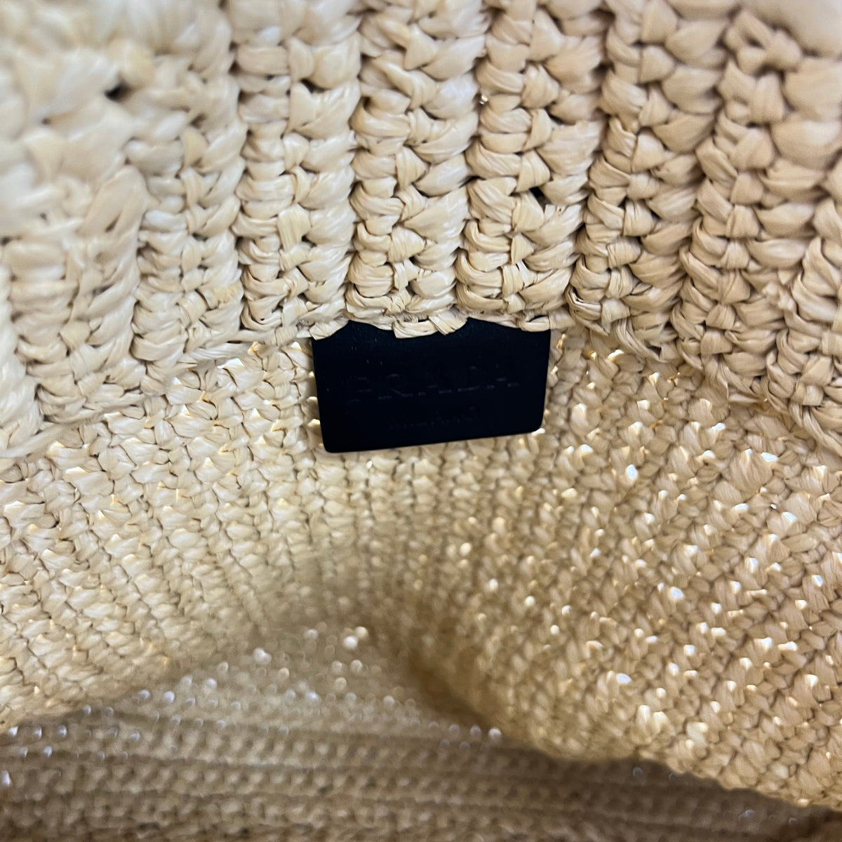 Women's Small Crochet Raffia Tote Handbag Beige - Photo 11