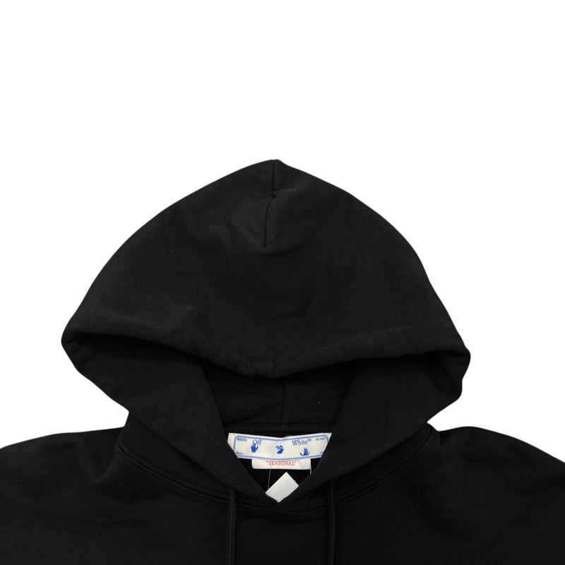 Men's Logo Print Hoodie Black Size XS