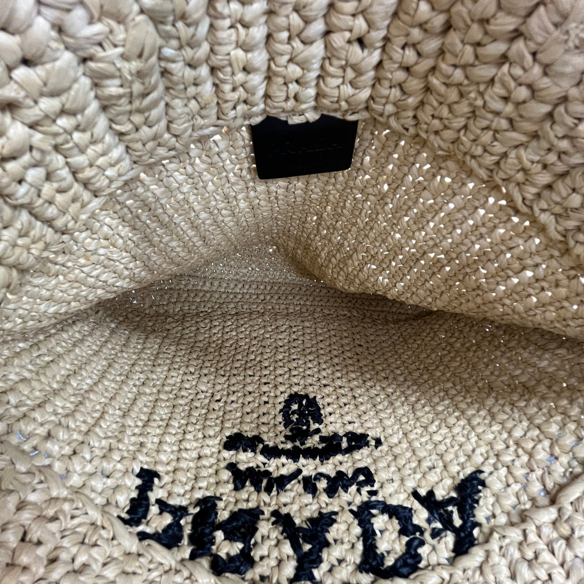 Women's Small Crochet Raffia Tote Handbag Beige - Photo 13