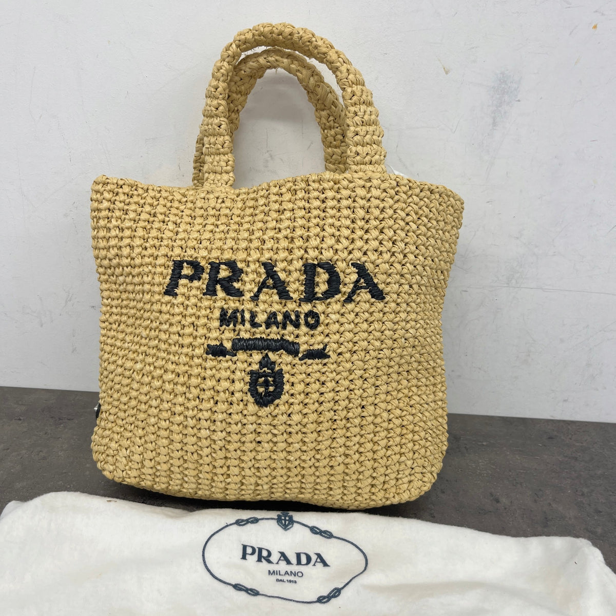 Women's Small Crochet Raffia Tote Handbag Beige - Photo 14
