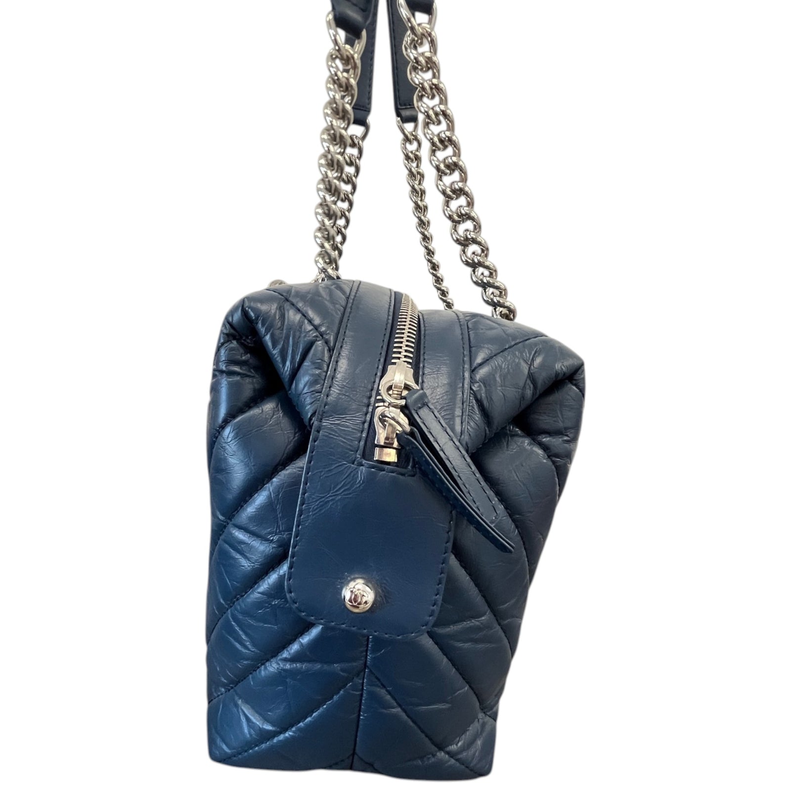 Women's Large Chevron Soft Bowling Bag Blue - Photo 7