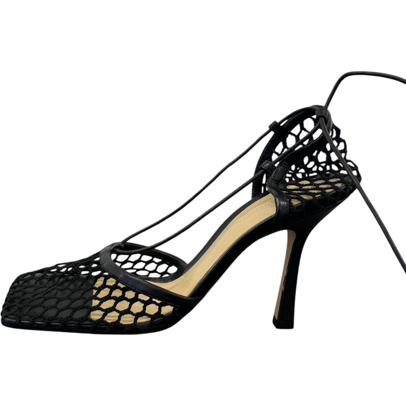 Women's Trimmed Mesh Heels Black Size EU 38 / UK 5