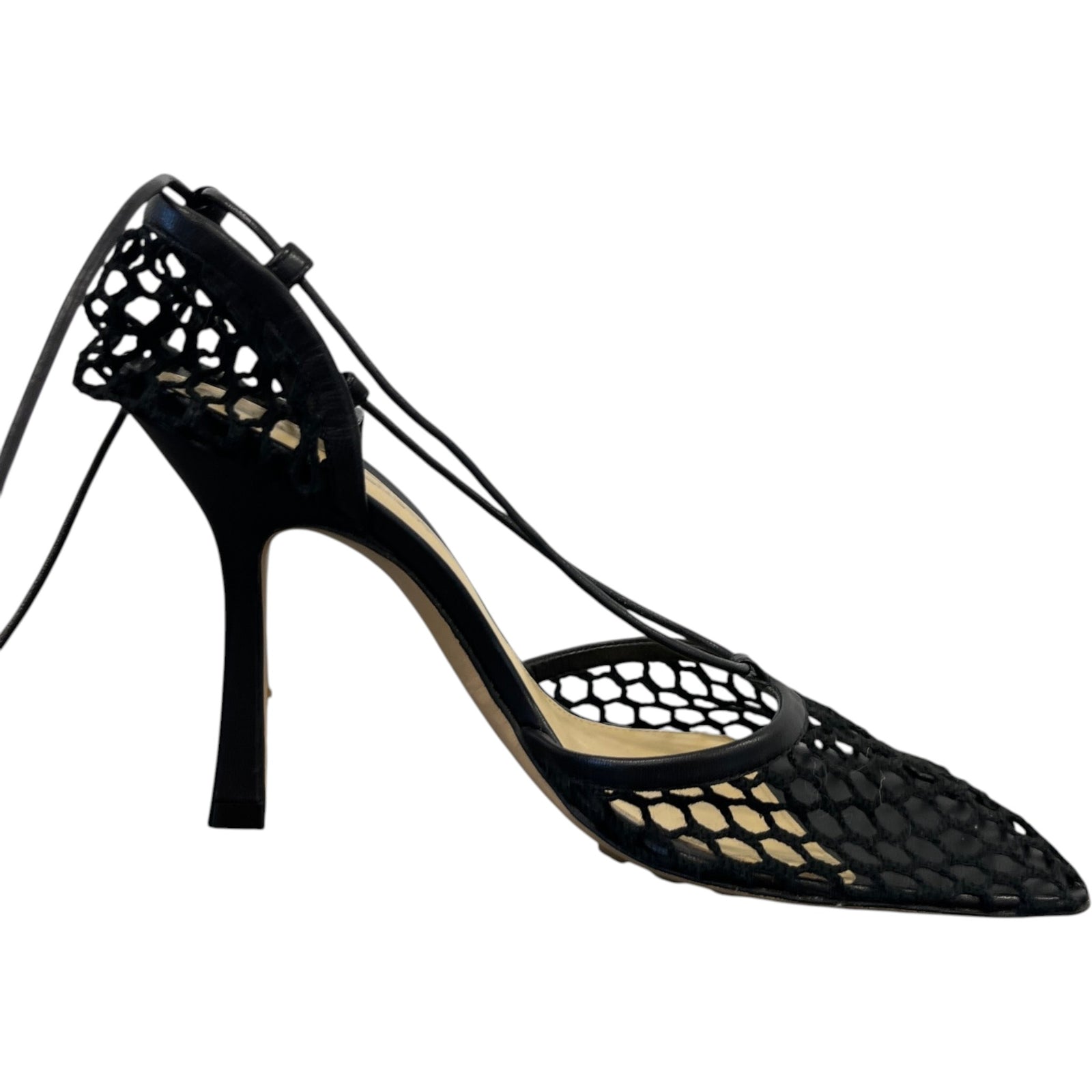 Women's Trimmed Mesh Heels Black Size EU 38 / UK 5 - Photo 4
