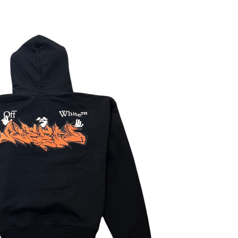 Men's Logo Print Hoodie Black Size XS