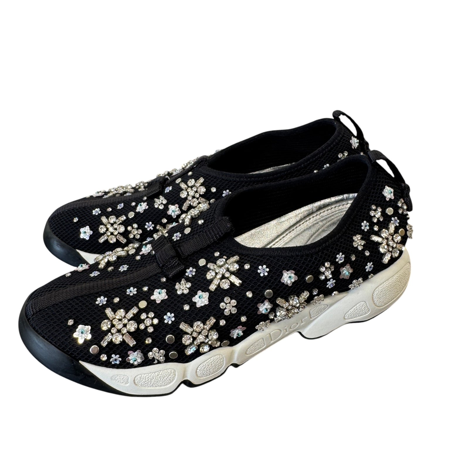 Women's Embellished Low Trainers Black Size EU 36.5 / UK 3.5 - Photo 7