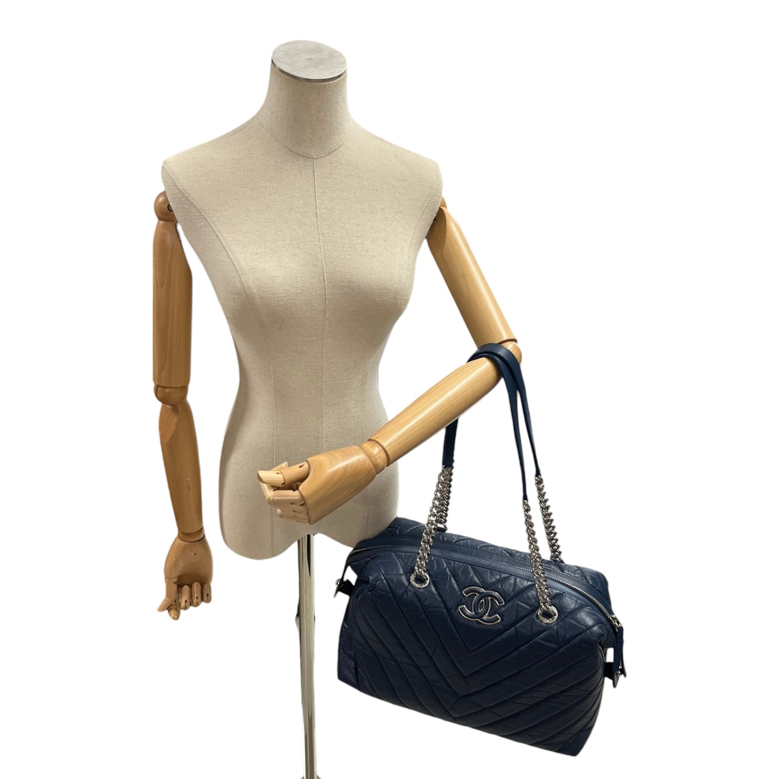 Women's Large Chevron Soft Bowling Bag Blue - Photo 2