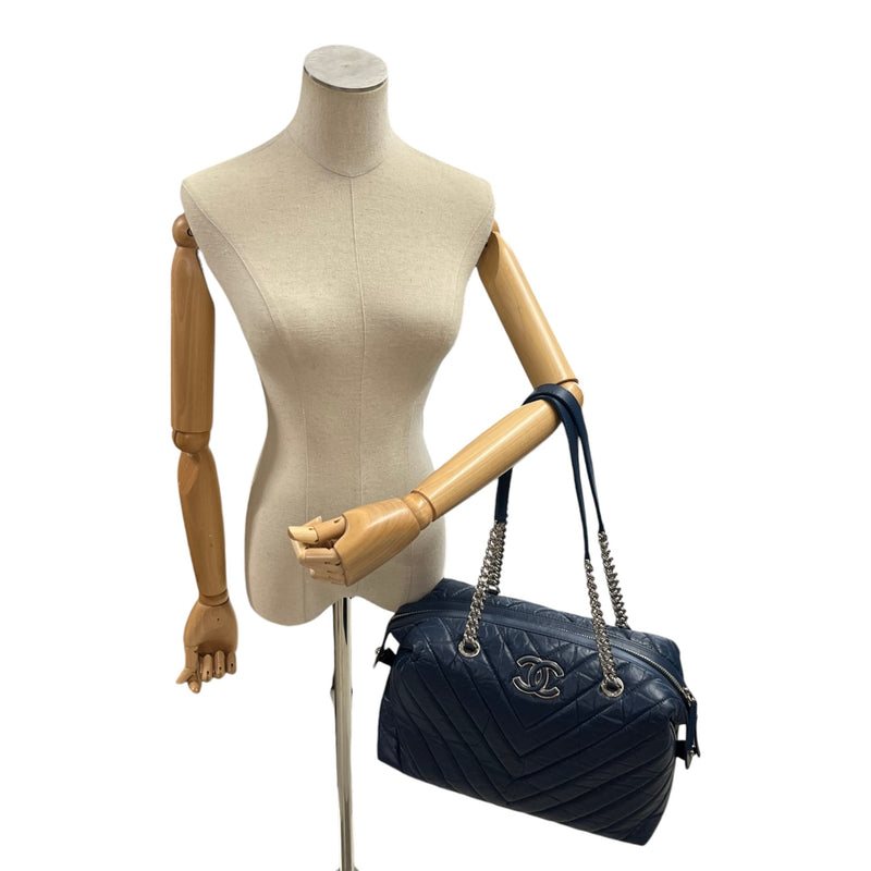 Women's Large Chevron Soft Bowling Bag Blue