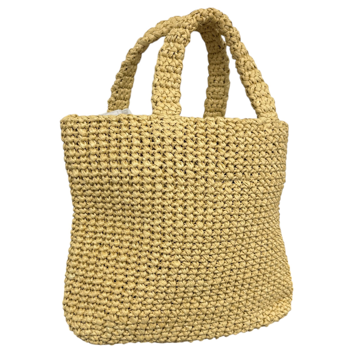 Women's Small Crochet Raffia Tote Handbag Beige - Photo 8