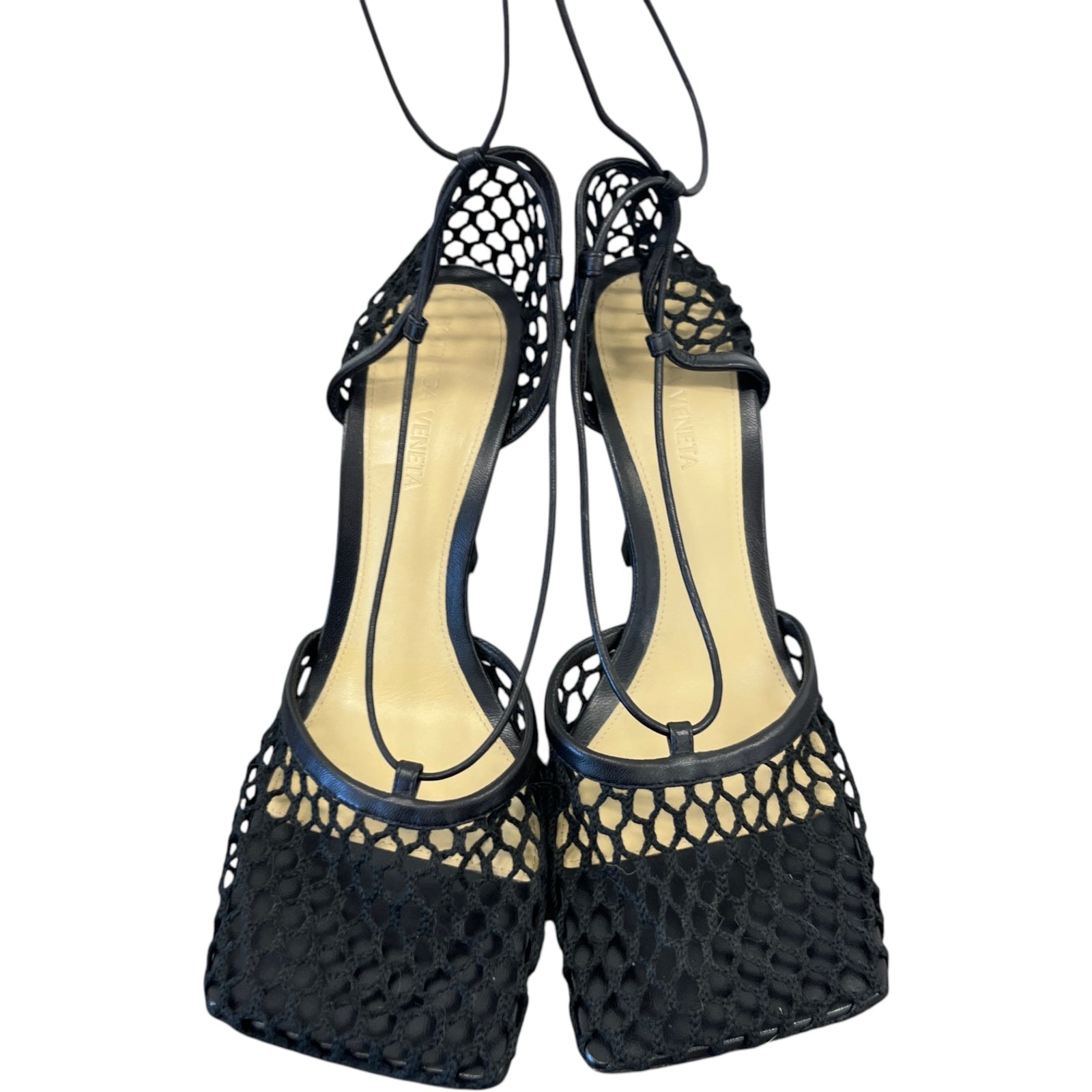 Women's Trimmed Mesh Heels Black Size EU 38 / UK 5 - Photo 6