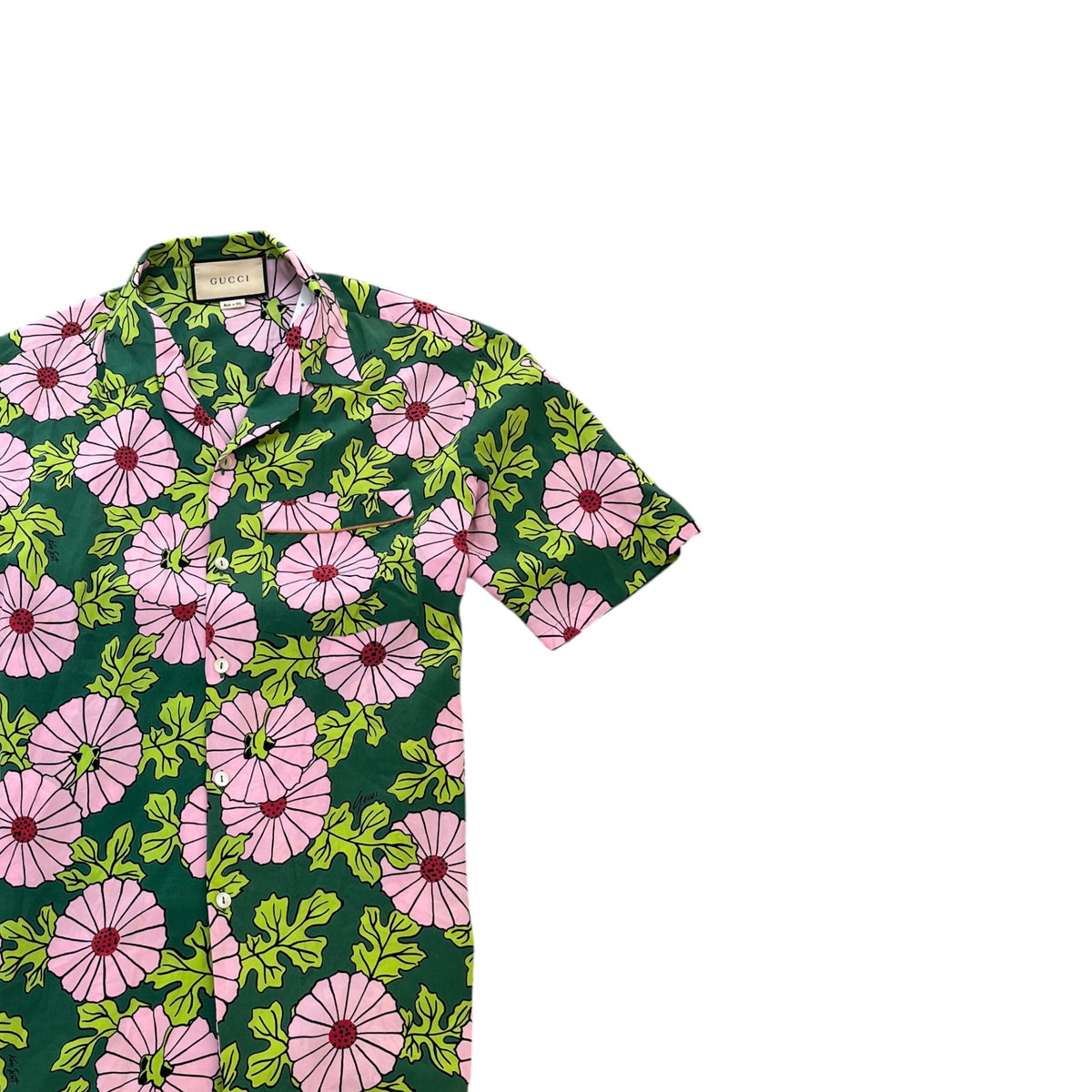 Men's X Ken Scott Floral Short Sleeve Shirt Green Size M - Photo 3