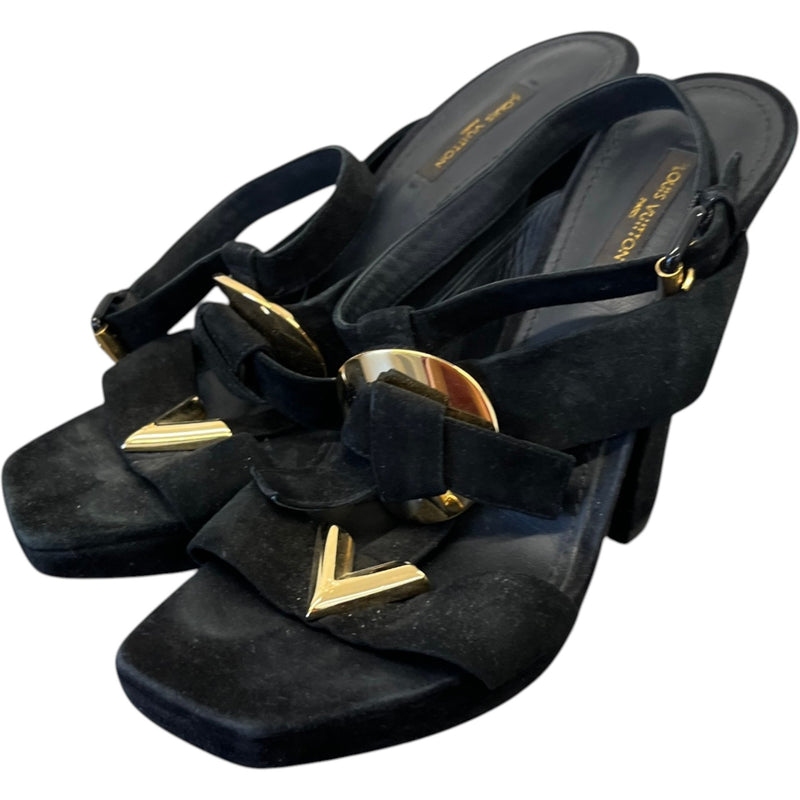 Women's V Logo Heels Black Size EU 39 / UK 6
