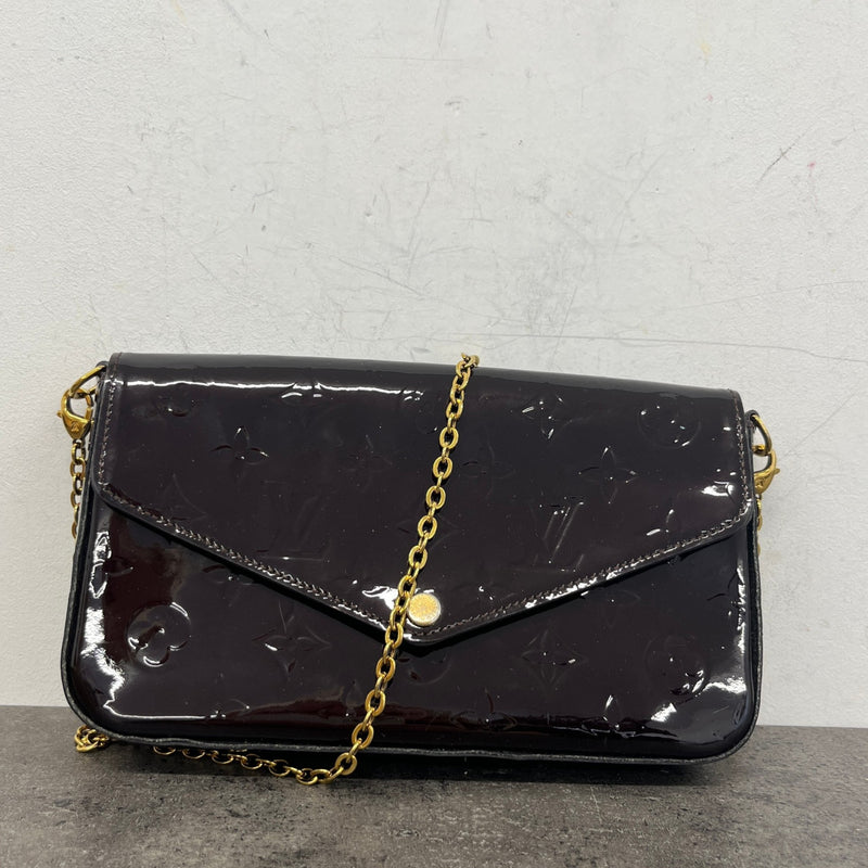Women's Monogram Vernis Pochette Felice Crossbody Bag Brown