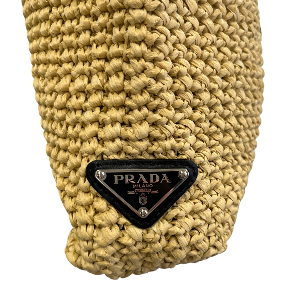 Women's Small Crochet Raffia Tote Handbag Beige - Photo 10