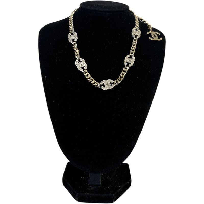 Women's Crystal Cc Choker Necklace Silver