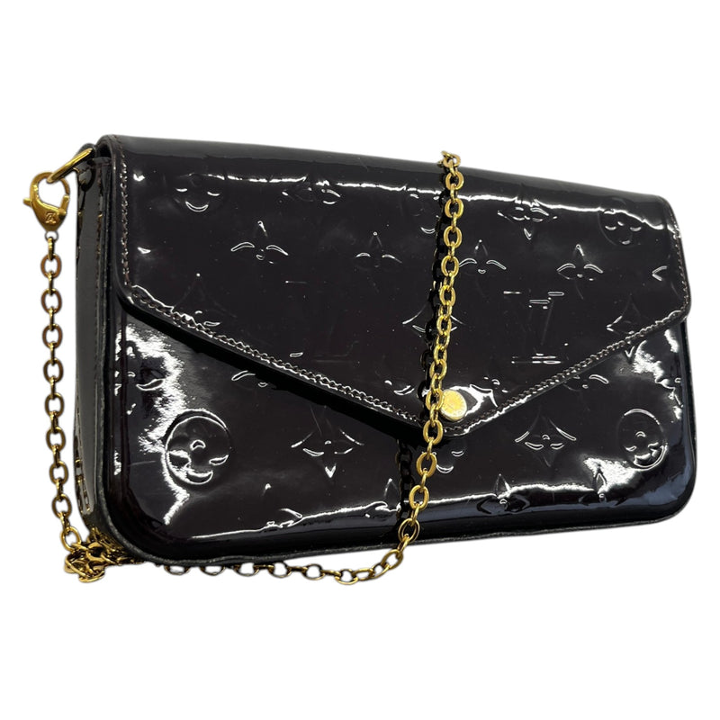 Women's Monogram Vernis Pochette Felice Crossbody Bag Brown