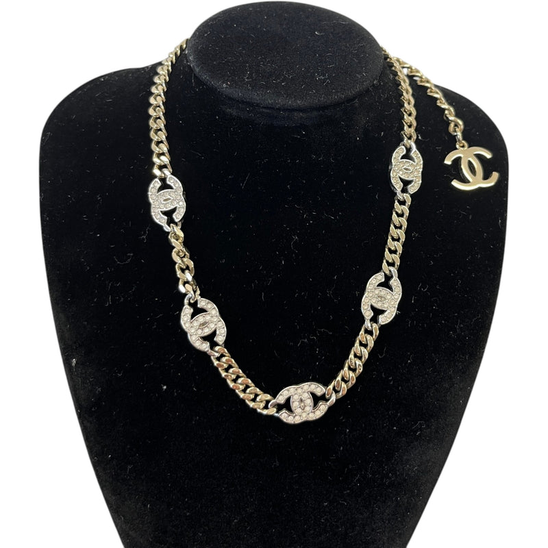 Women's Crystal Cc Choker Necklace Silver