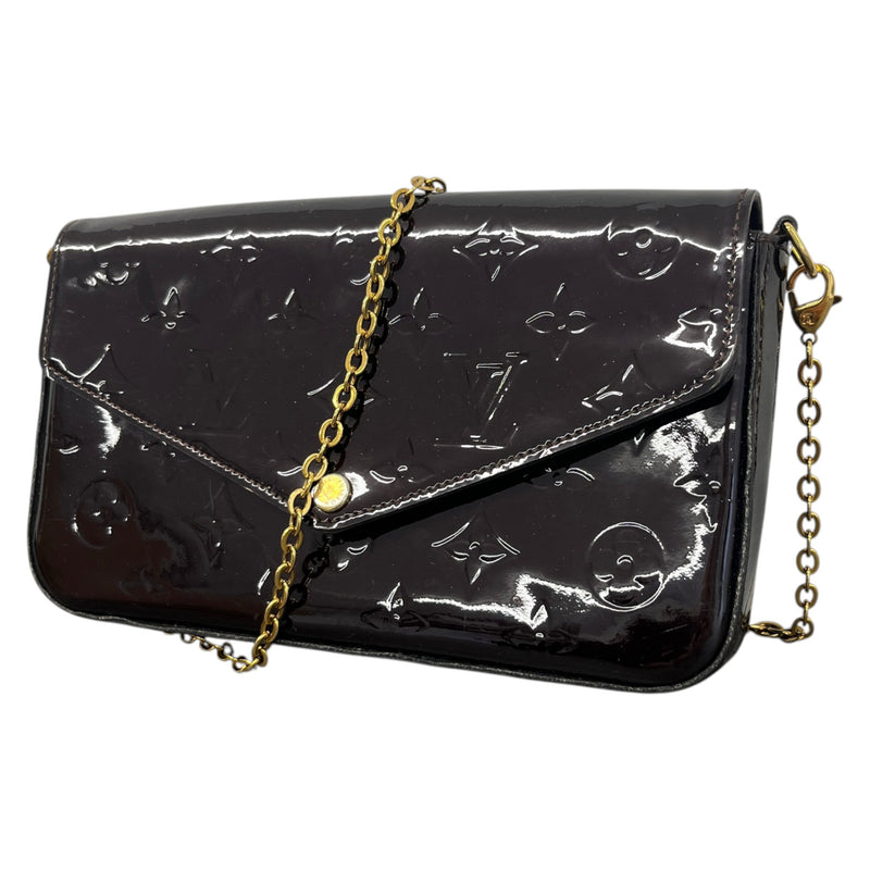 Women's Monogram Vernis Pochette Felice Crossbody Bag Brown