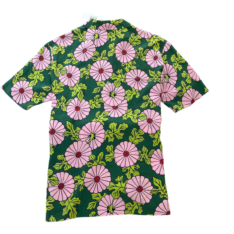 Men's X Ken Scott Floral Short Sleeve Shirt Green Size M