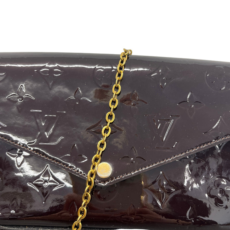 Women's Monogram Vernis Pochette Felice Crossbody Bag Brown