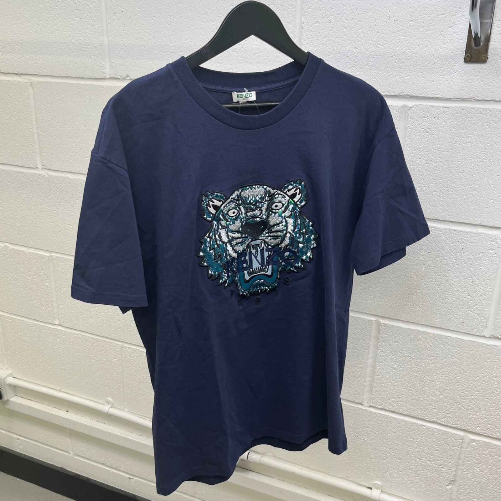 Men's Shibori Tiger T-Shirt Navy Size L - Photo 8
