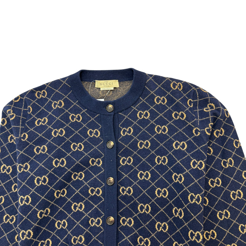 Women's GG Jacquard Cardigan Navy Size XXXXL / UK 22