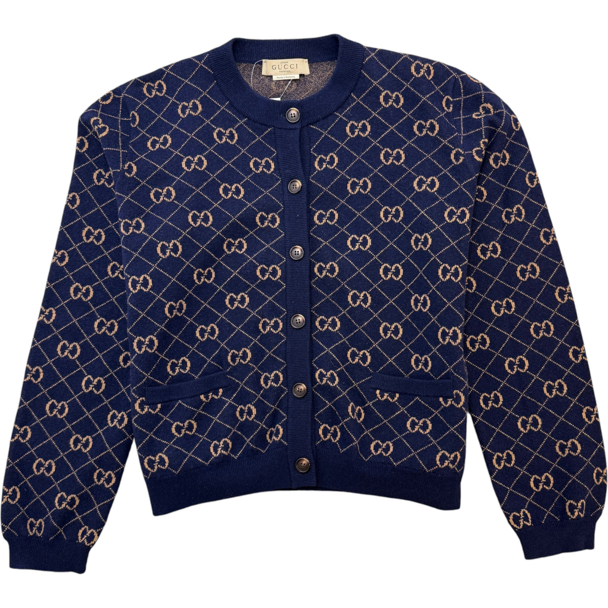 Women's GG Jacquard Cardigan Navy Size XXXXL / UK 22 - Photo 1