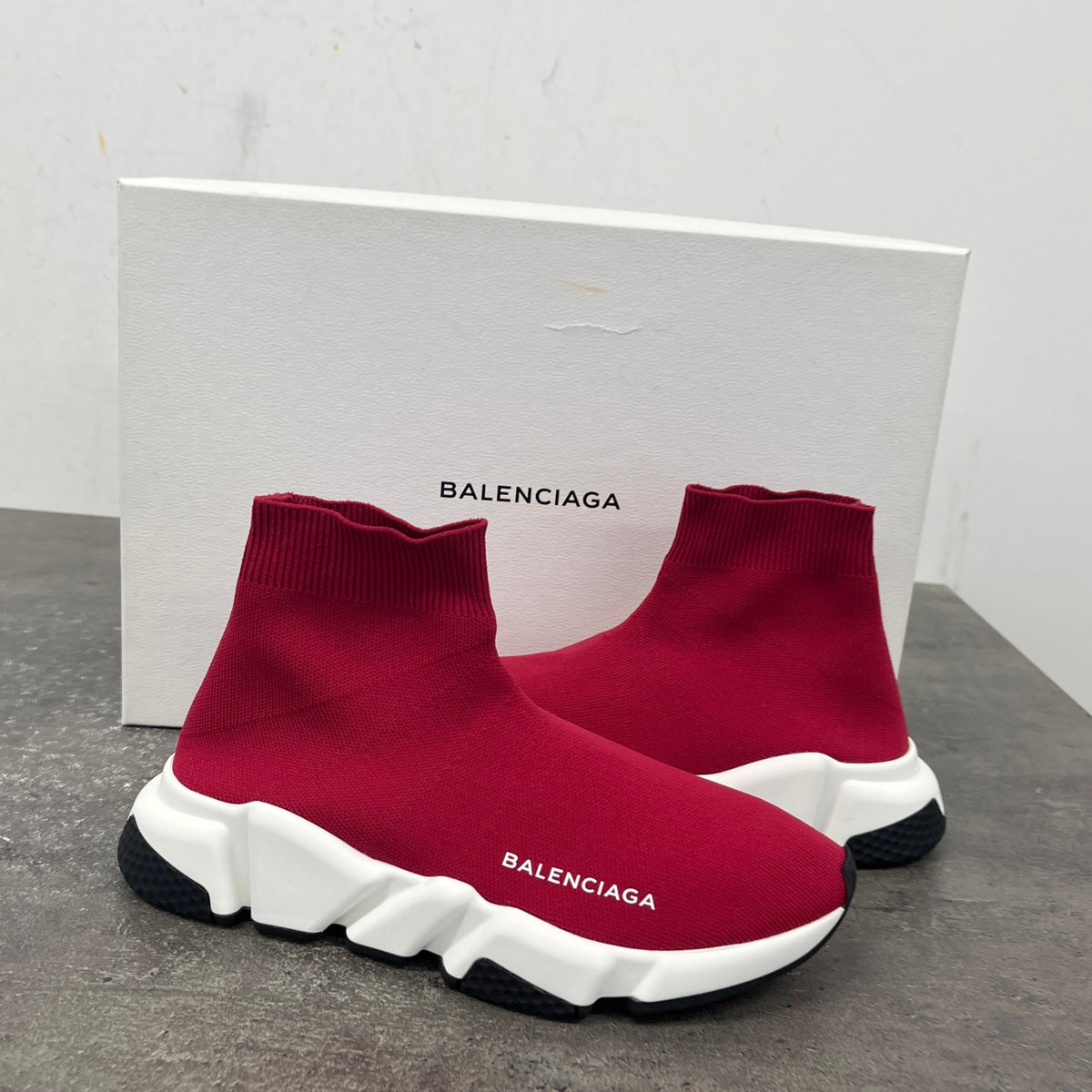 Women's Speed Sock High Trainers Burgundy Size UK 4 / EU 37 - Photo 11