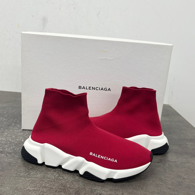 Women's Speed Sock High Trainers Burgundy Size UK 4 / EU 37