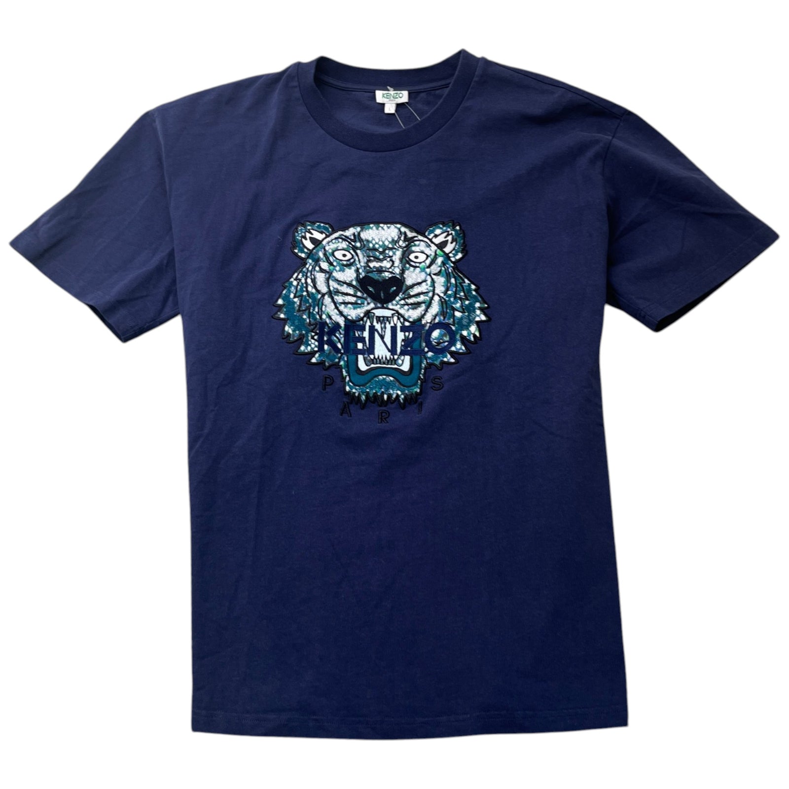 Men's Shibori Tiger T-Shirt Navy Size L - Photo 1