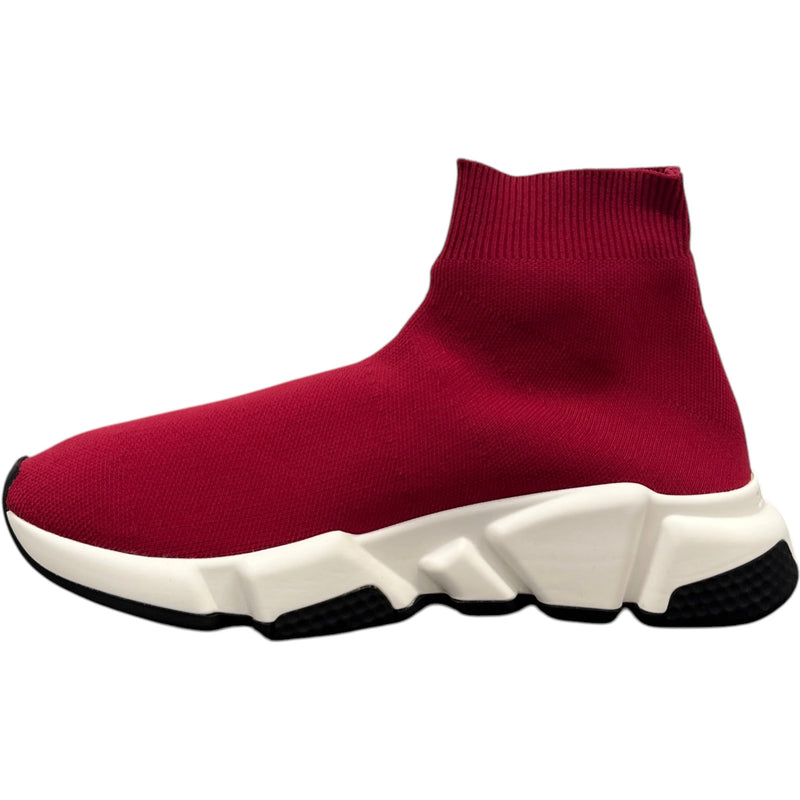 Women's Speed Sock High Trainers Burgundy Size UK 4 / EU 37