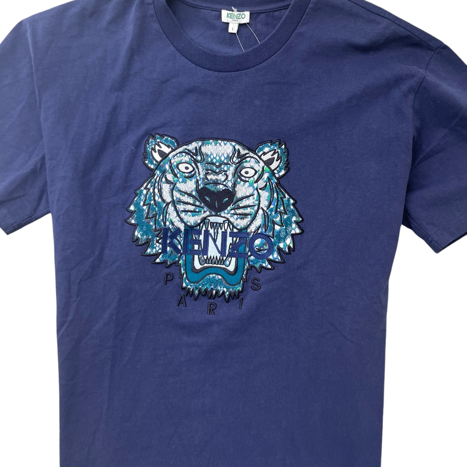 Men's Shibori Tiger T-Shirt Navy Size L - Photo 5