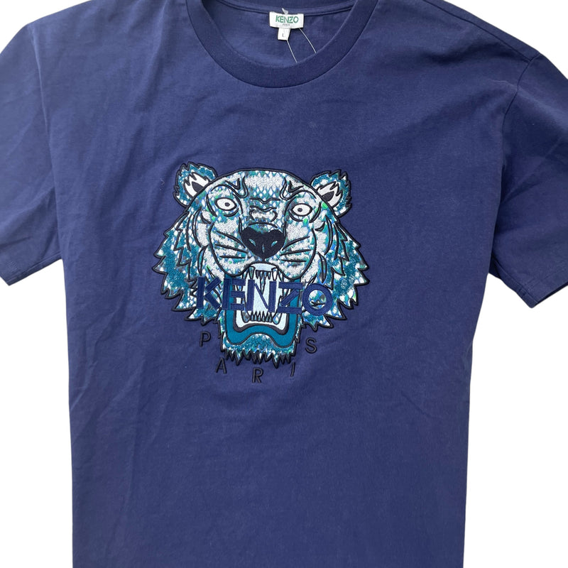Men's Shibori Tiger T-Shirt Navy Size L