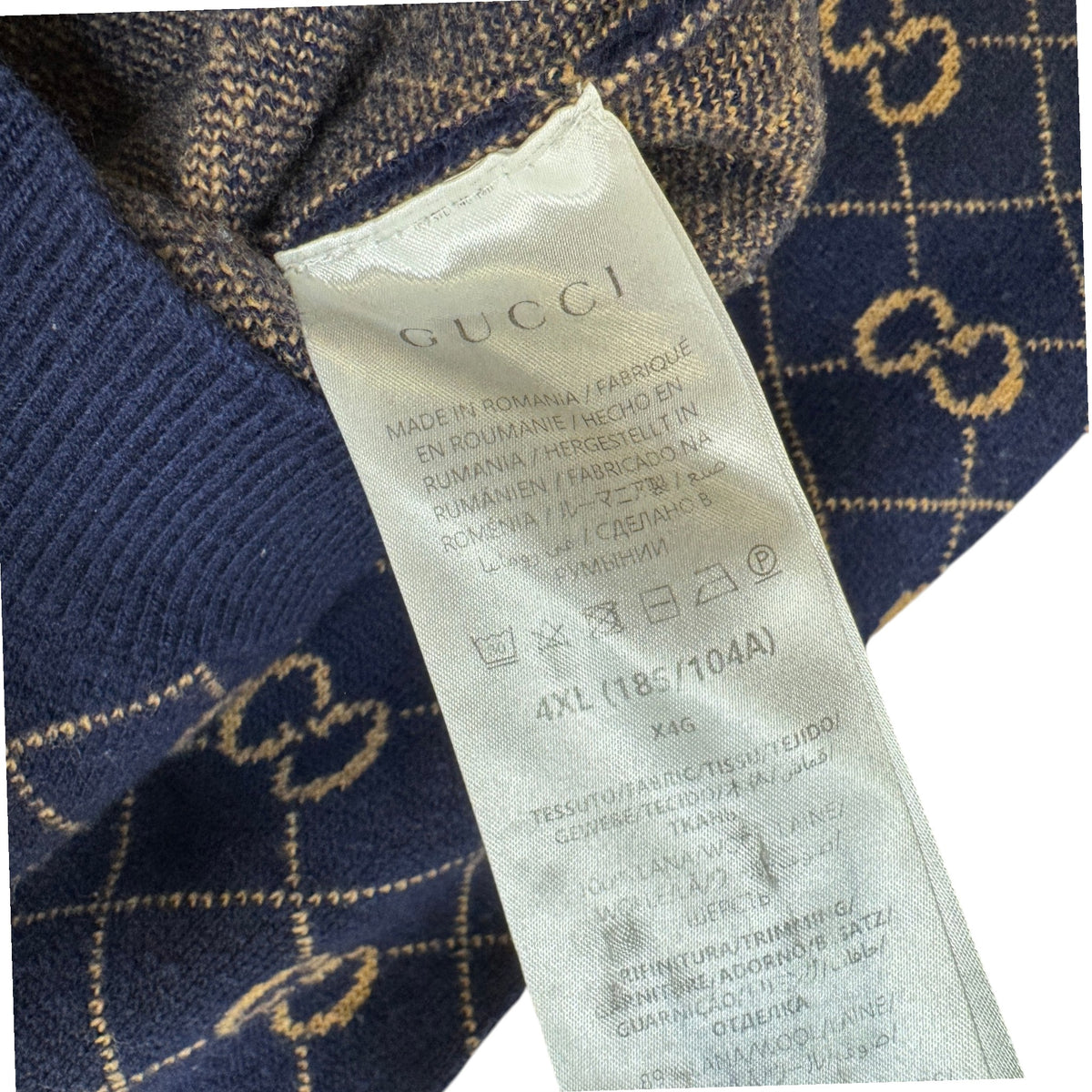Women's GG Jacquard Cardigan Navy Size XXXXL / UK 22 - Photo 6