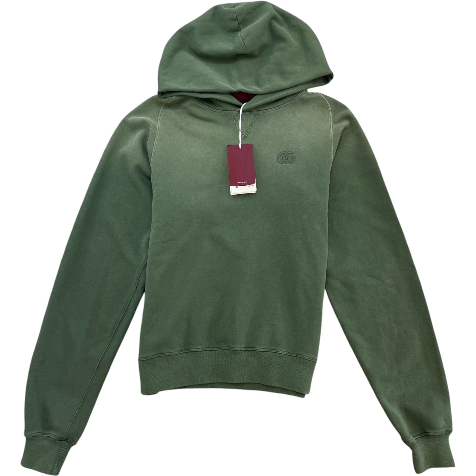 Men's Embroidered Logo Hoodie Khaki Size S - Photo 1