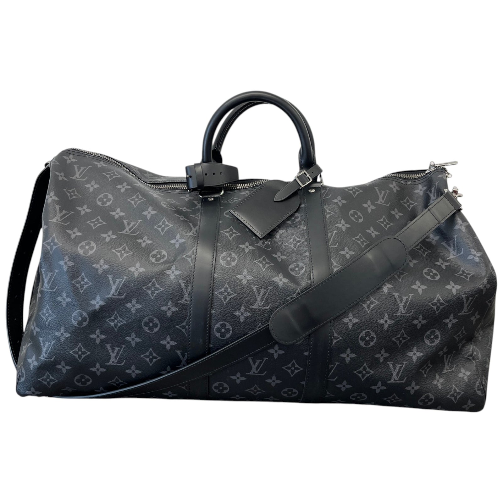 Men's Monogram Eclipse Keepall 55 Bandoulire Bag Black - Photo 4