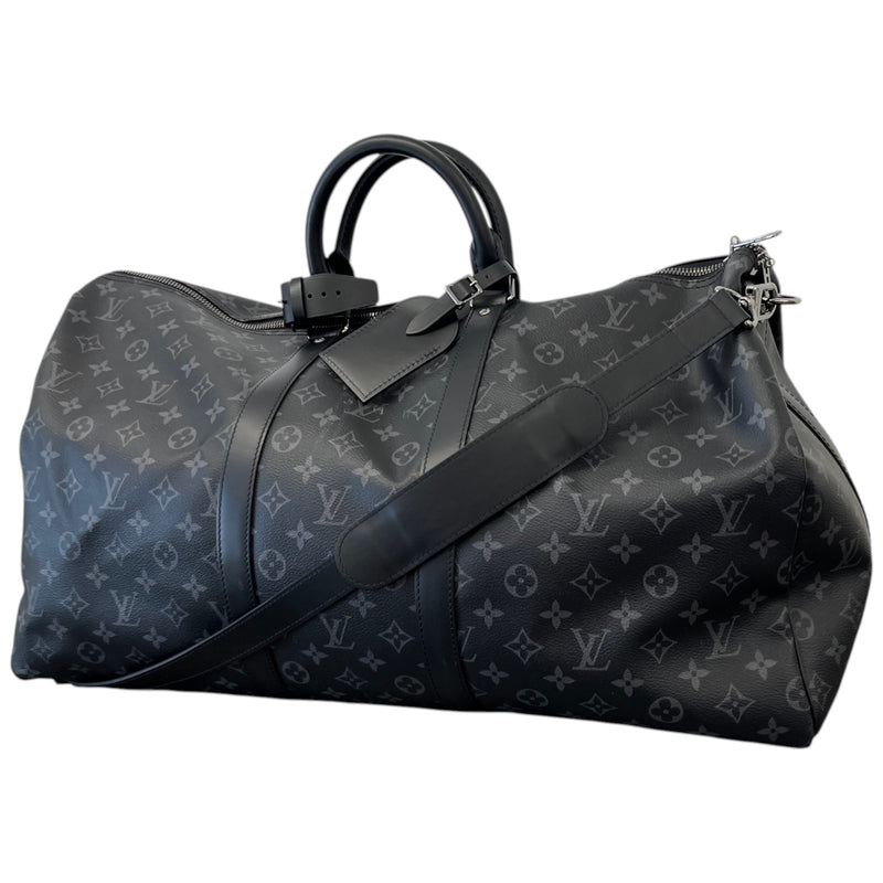 Men's Monogram Eclipse Keepall 55 Bandoulire Bag Black
