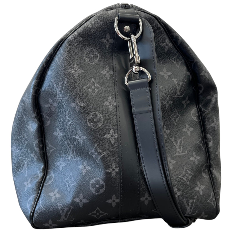 Men's Monogram Eclipse Keepall 55 Bandoulire Bag Black